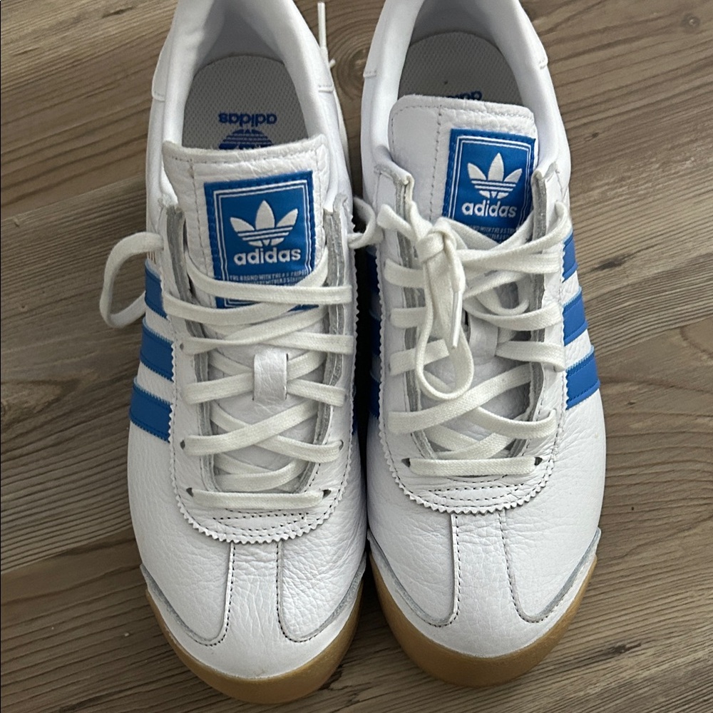 adidas White and Blue Athletic Shoes